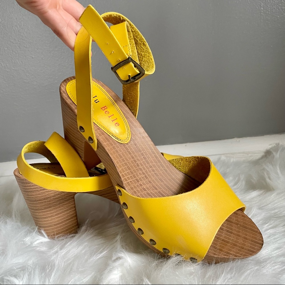 Lulu Belle Darling Yellow Platform Sandals